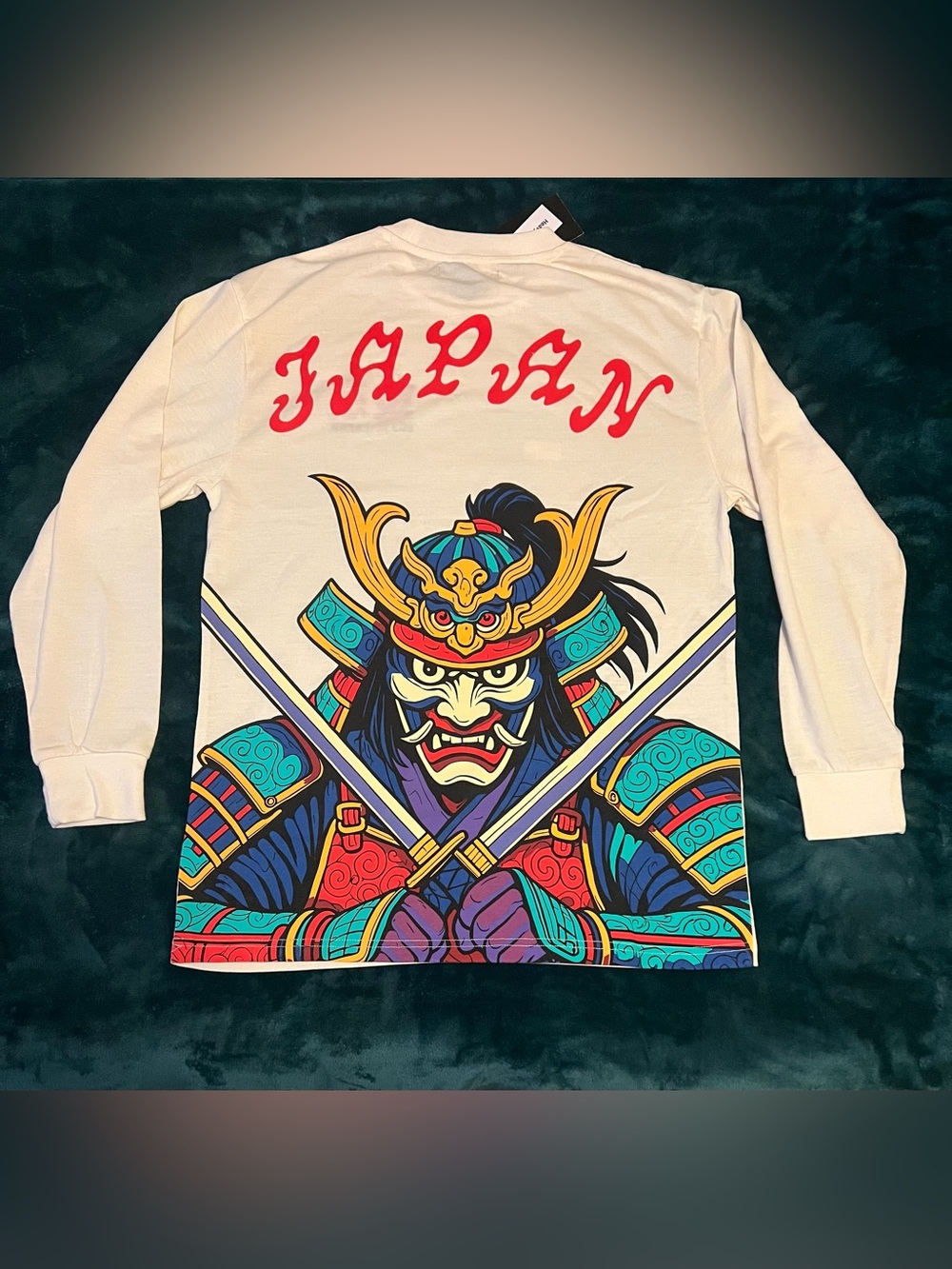 Cream Samurai Graphic Long Sleeve Tee - JAPAN Print